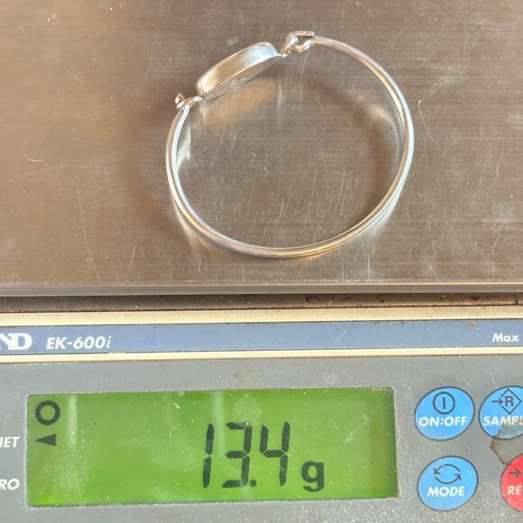 VTG Solid Sterling Silver 925 Engravable ID Bangle Bracelet One Size - Picture 12 of 12